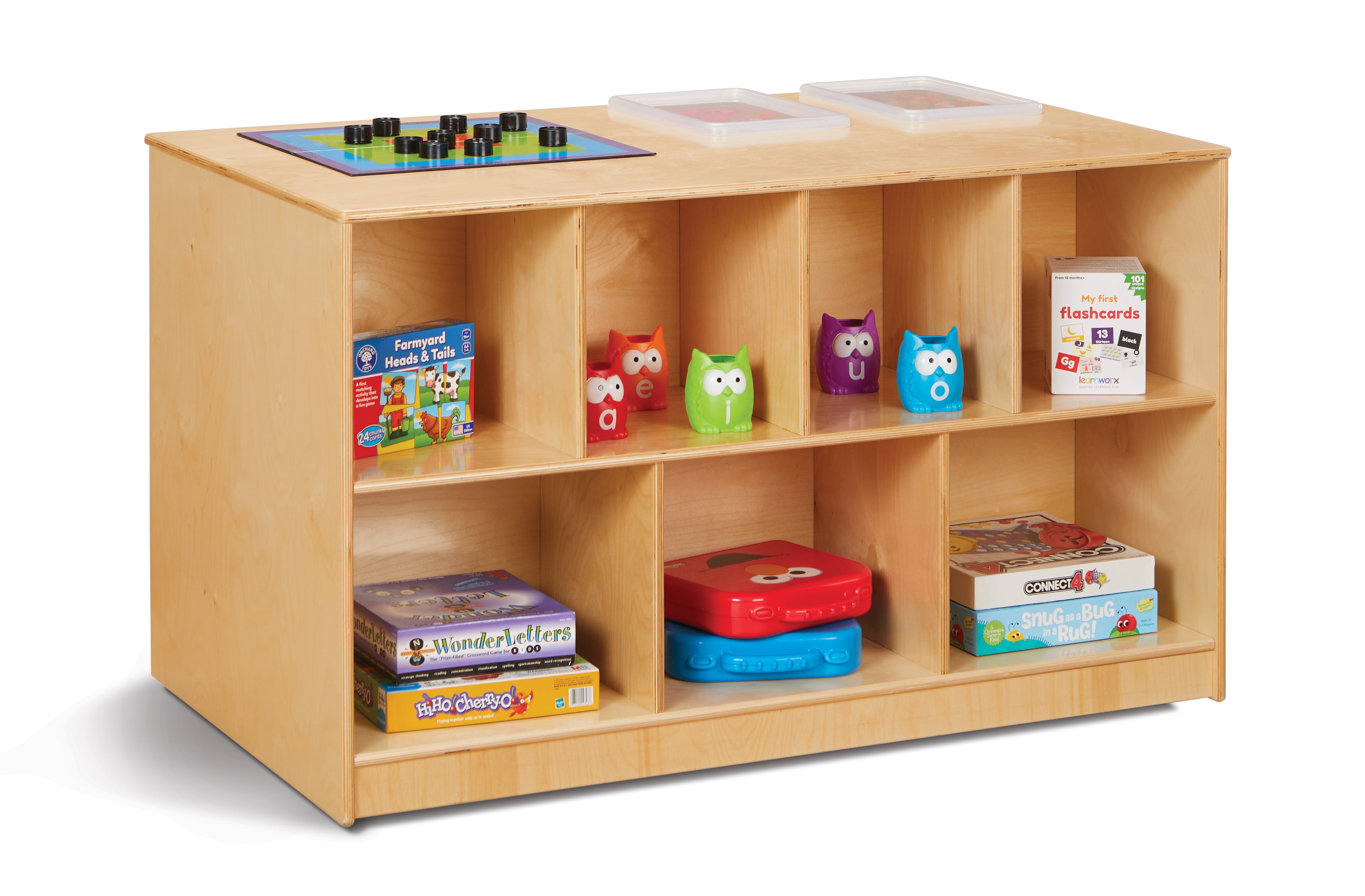 Jonti-Craft® Mobile Twin Storage Island - with Colored Trays