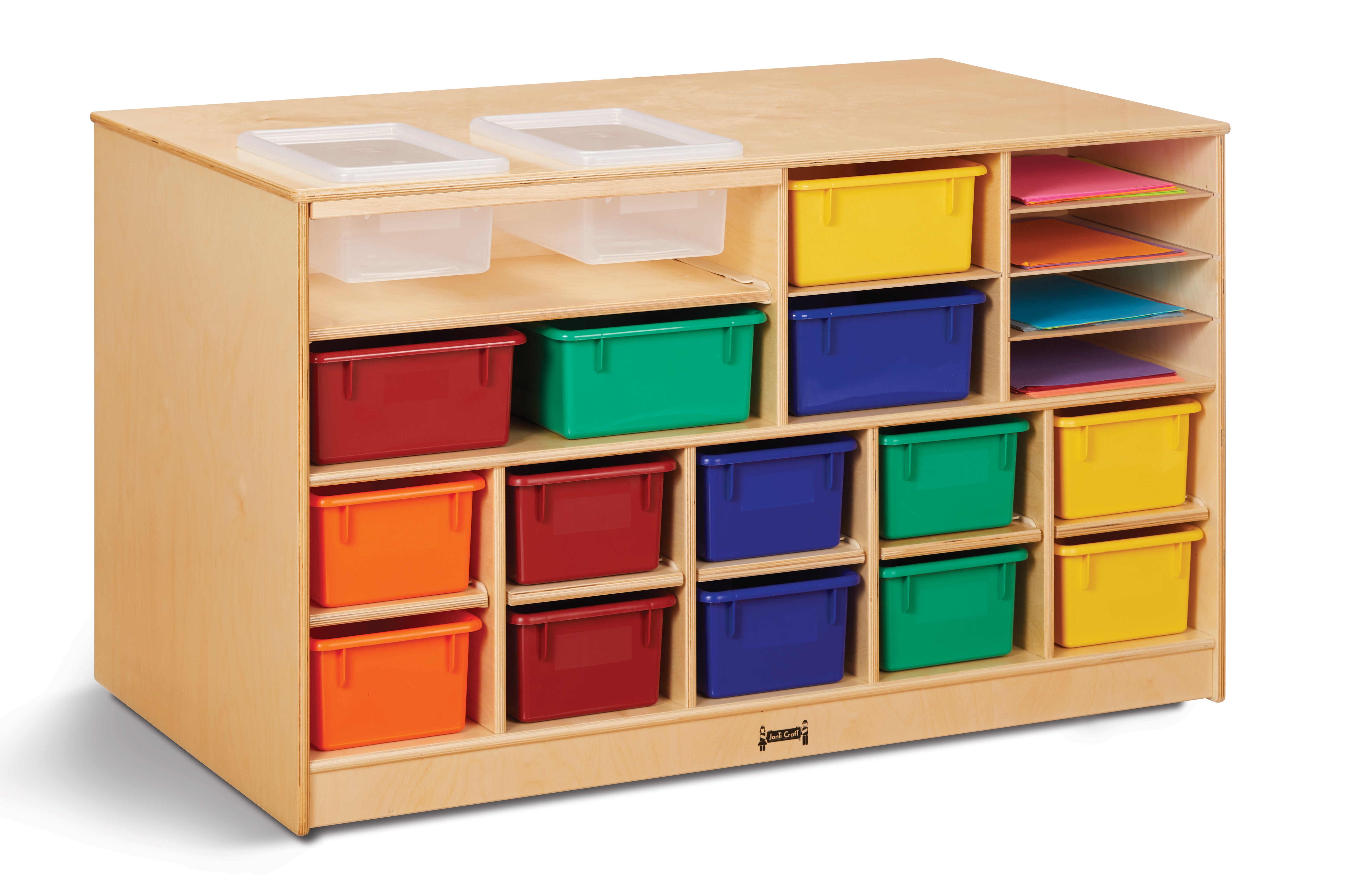 Jonti-Craft® Mobile Twin Storage Island - with Colored Trays