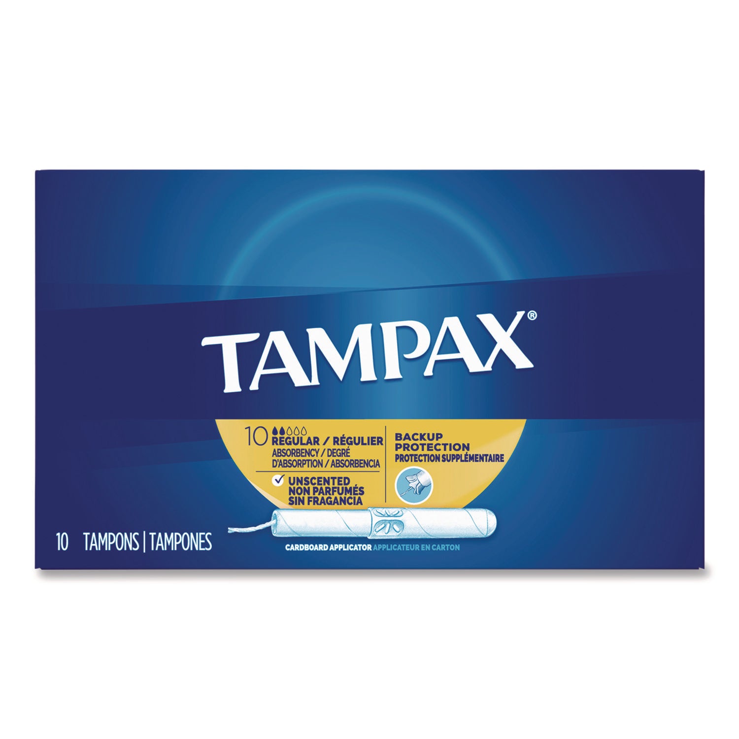 Cardboard Applicator Tampons, Regular, 10/box