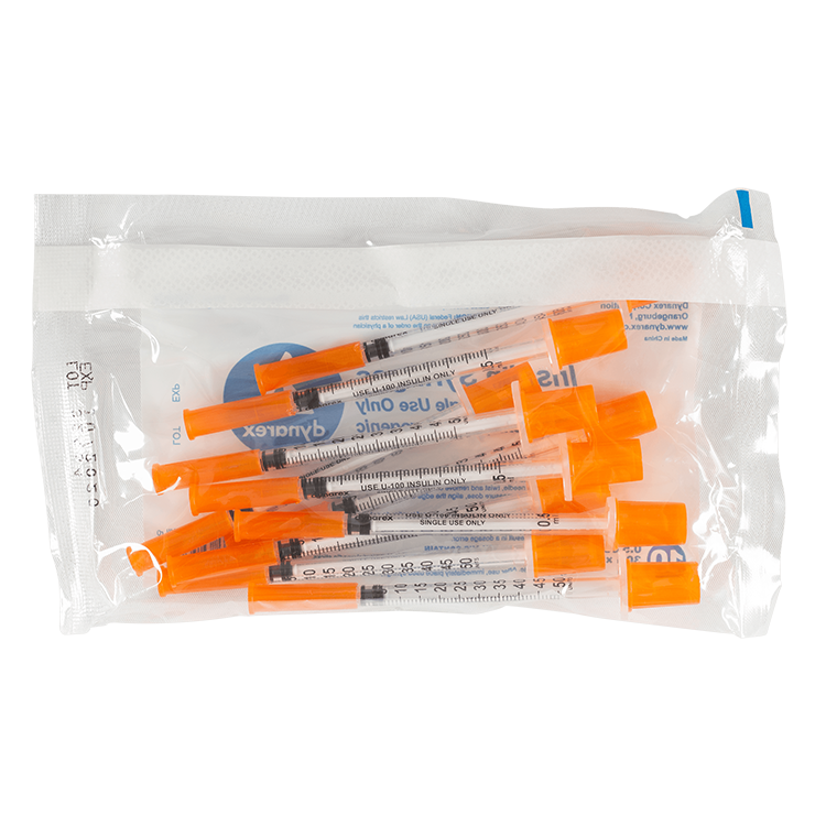 Insulin Syringe - Non-Toxic, Multi-Pack, 0.5 cc, 30G Needle Gauge, 5/16" Needle - 100 pcs per Box, 5 Boxes per Case