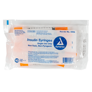 Insulin Syringe - Non-Toxic, Multi-Pack, 1 cc, 28G Needle Gauge, 1/2" Needle - 100 pcs per Box, 5 Boxes per Case