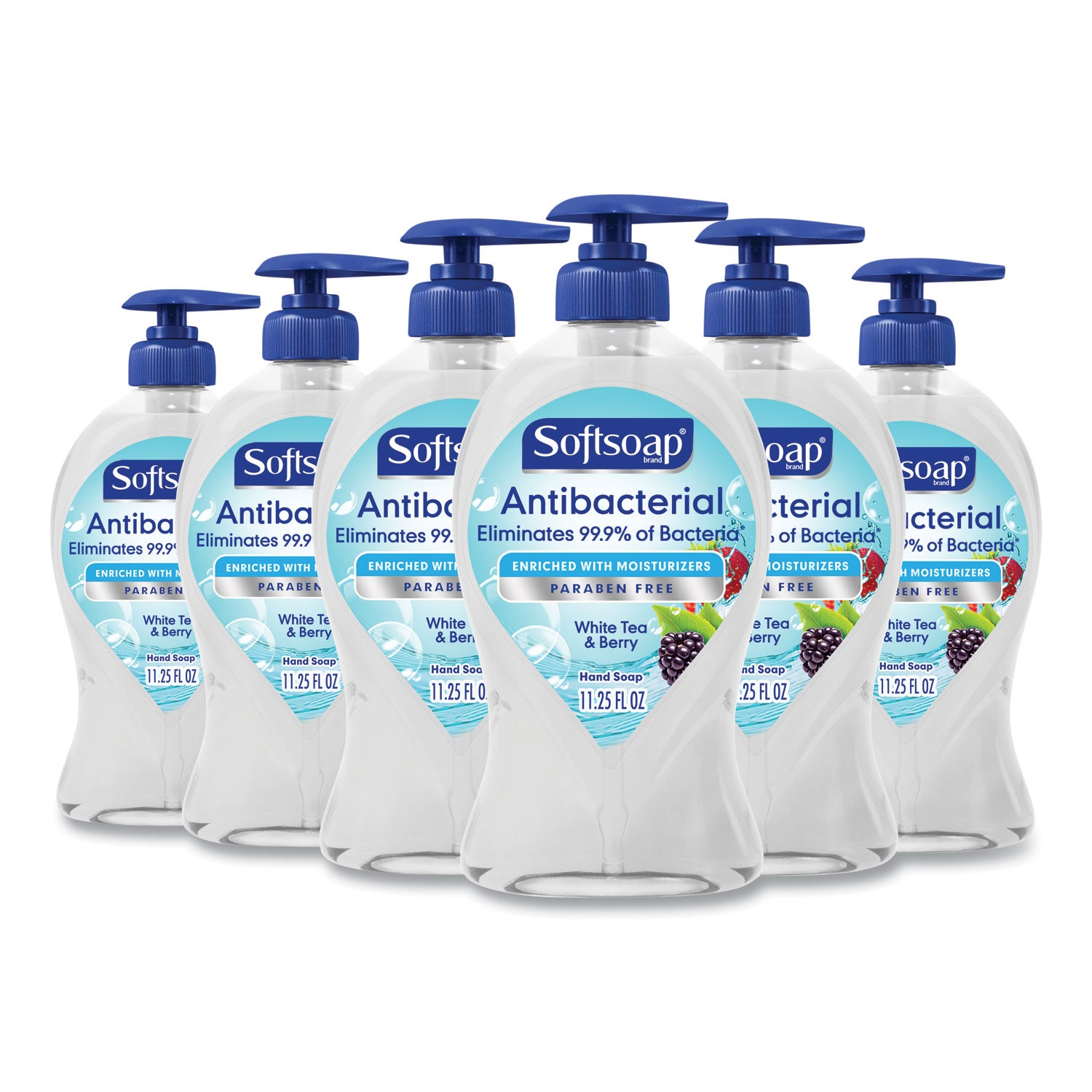 Antibacterial Hand Soap, White Tea and Berry Fusion Scent, 11.25 oz, 6/Carton