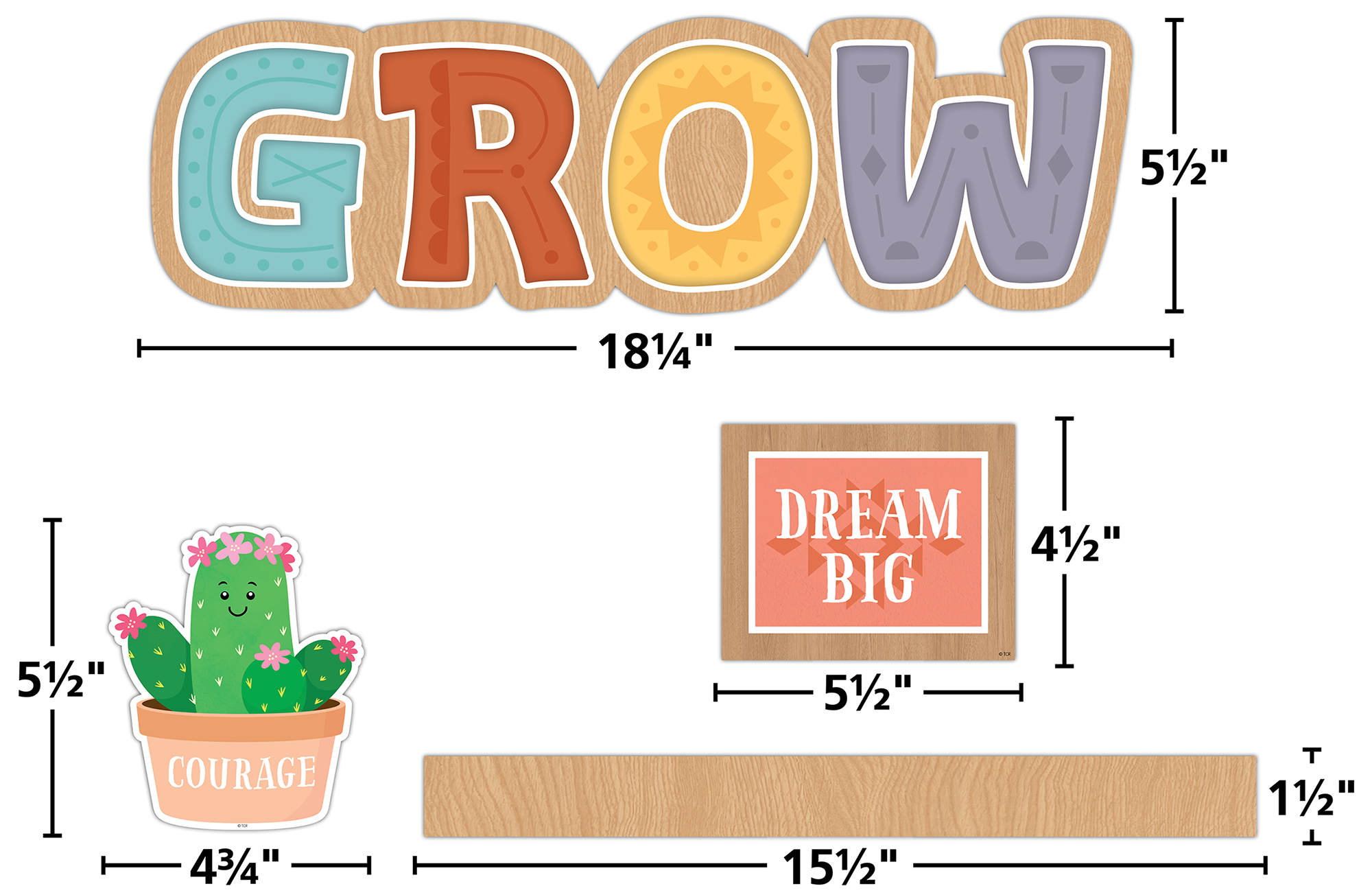 Happy Cactus Crew Great Minds Grow Here Mini Bulletin Board