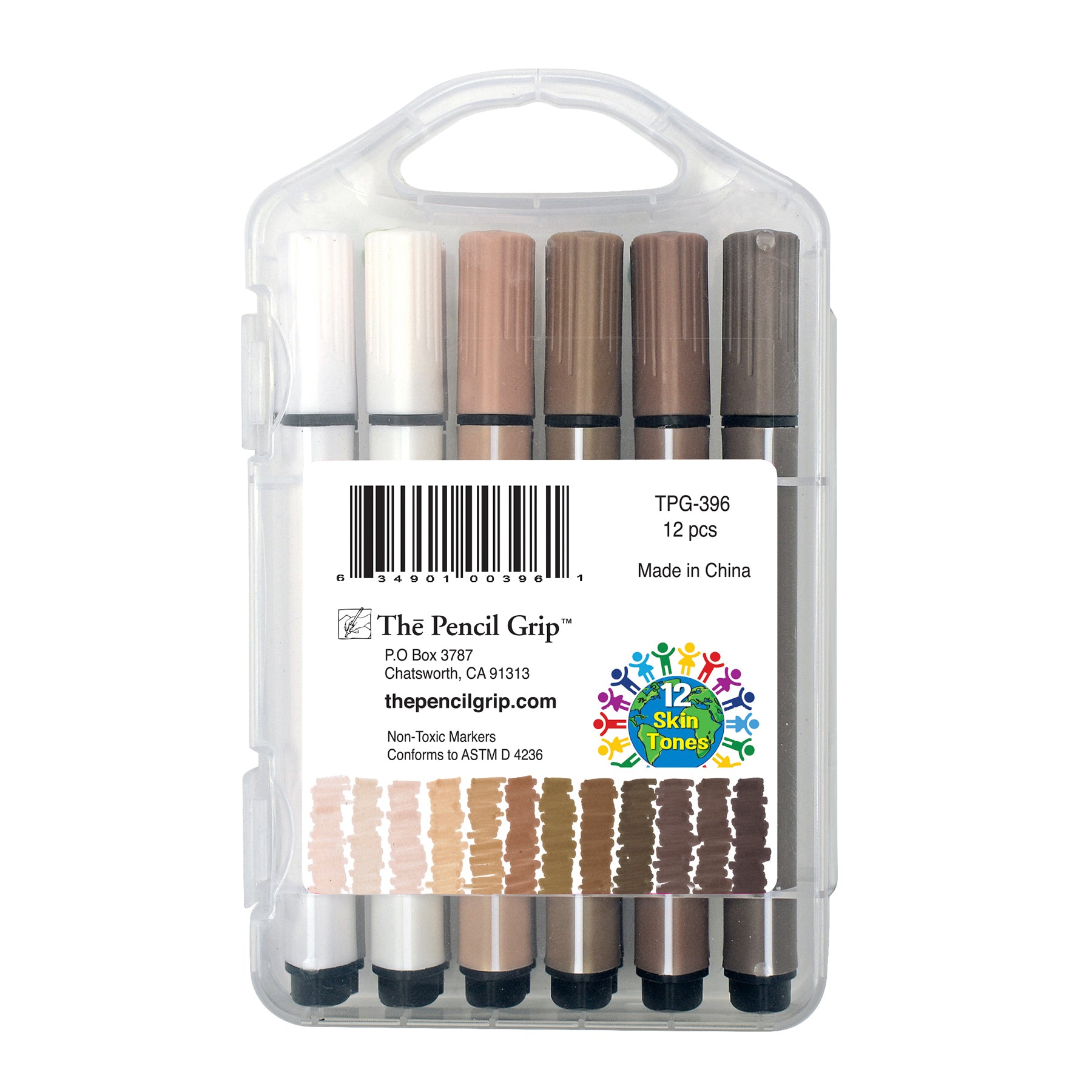 Triangular Magic Stix Global Skin Tone Markers, 12 Per Pack, 6 Packs