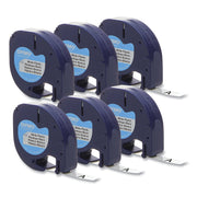 Dymo LetraTag Labelmaker Plastic Labels - 1/2" Width - White - Plastic - 6 / Box