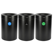 50 Gallon Stainless Steel Compost Bin, Recycling Can, and Trash Receptacle (Black)