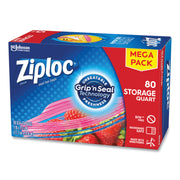Seal Top Bags, Quart, 7.44" x 7", Clear, 80/Box