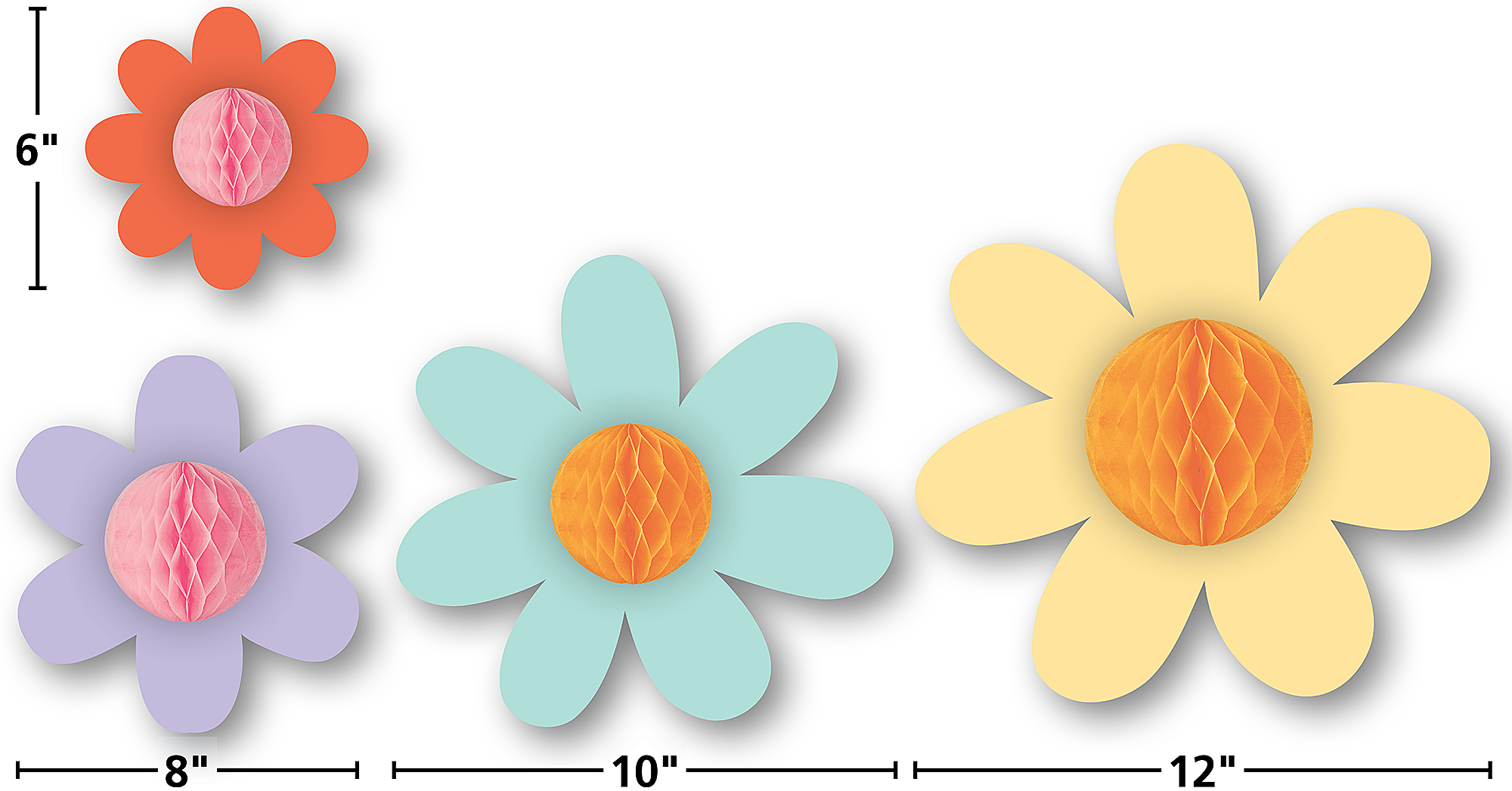 Groovy Flowers 3D Honeycomb Accents