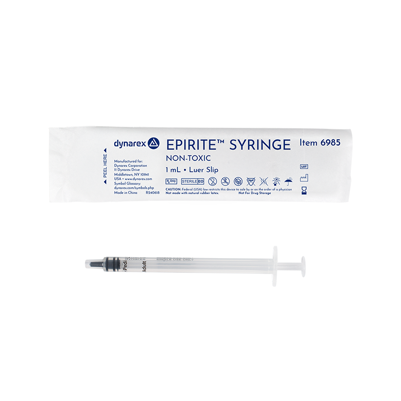 EpiRite Syringe - Luer Slip, 1 cc Capacity - 100 pcs per Box, 10 Boxes per Case
