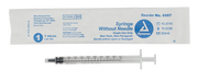 Syringe Without Needle - Non Toxic - Luer Slip, 1 cc - 100 pcs per Box, 10 Boxes per Case