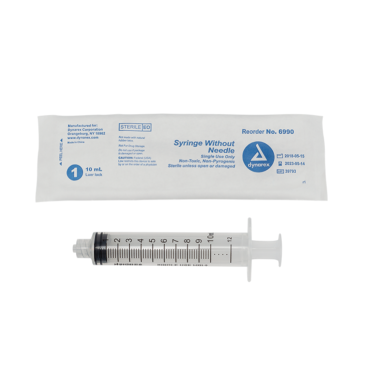 Syringe Without Needle - Non Toxic - Luer Lock, 10 cc - 100 pcs per Box, 10 Boxes per Case