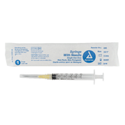 Syringe - Non-Safety with Needle - Luer Lock, 3 cc, 20G Needle Gauge, 1" Needle - 100 pcs per Box, 8 Boxes per Case