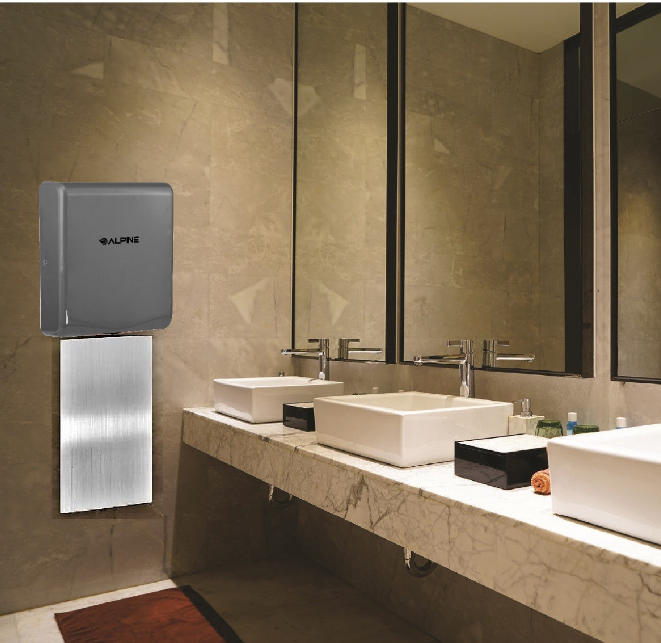 Willow Commercial Gray High Speed Automatic Electric Hand Dryer with Wall Guard