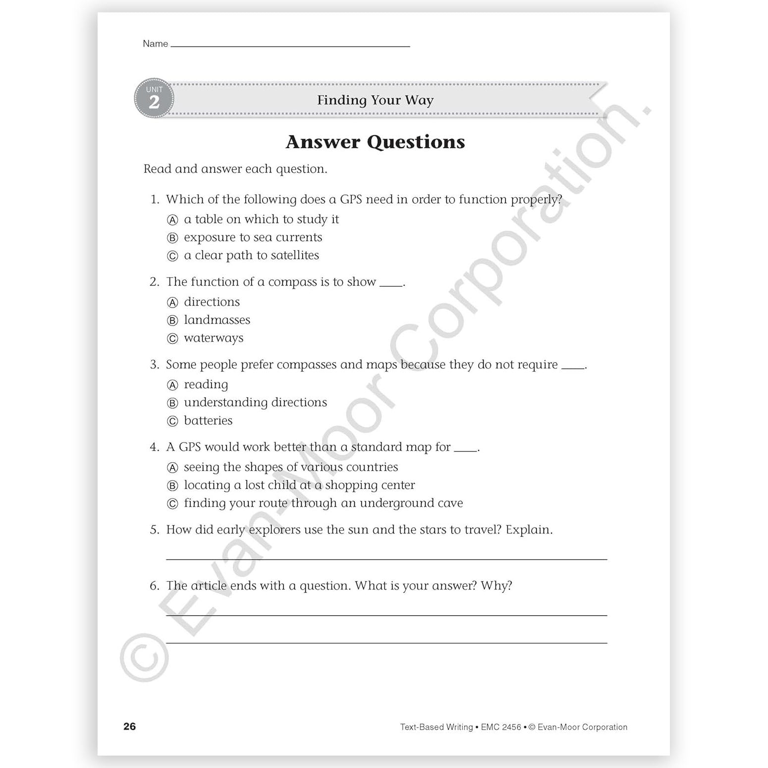 Text-Based Writing, Grade 6