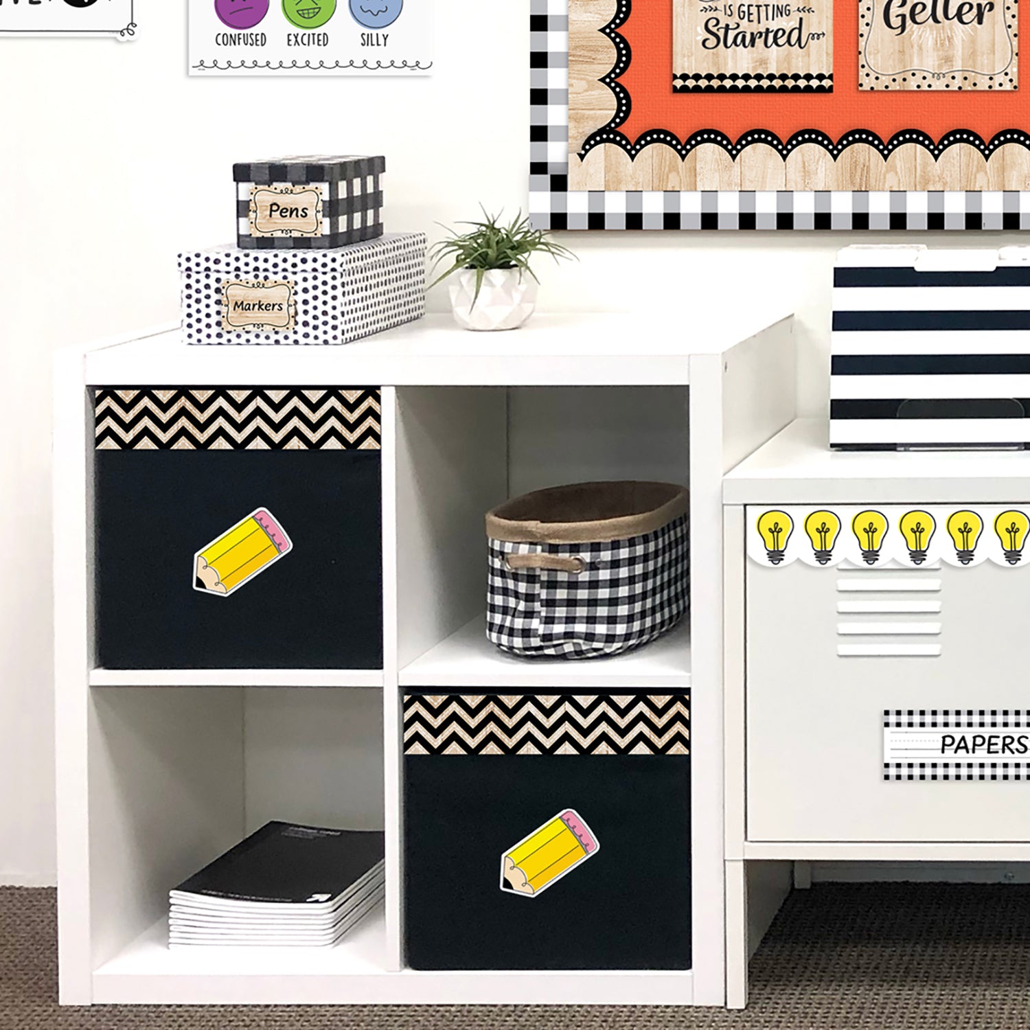 Core Decor Black and Wood Chevron EZ Border, 48 Feet
