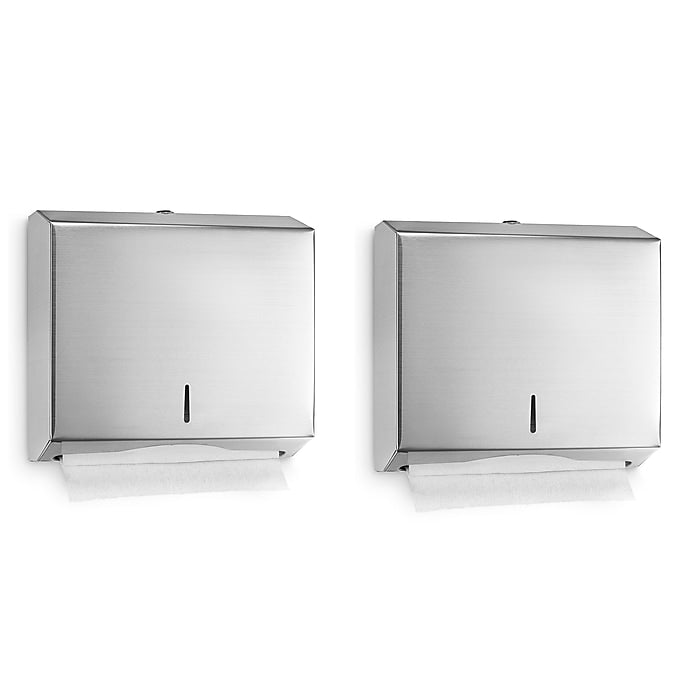 Stainless Steel Multi-Fold/C-Fold Paper Towel Dispenser 2 Pack