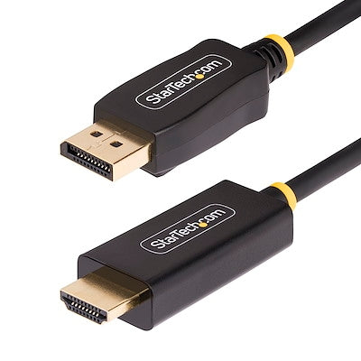 StarTech.com 6.6ft (2m) DisplayPort to HDMI Adapter Cable, 4K 60Hz with HDR, DP to HDMI 2.0b, Active Video Converter, DisplayPort Desktop to HDMI Moni