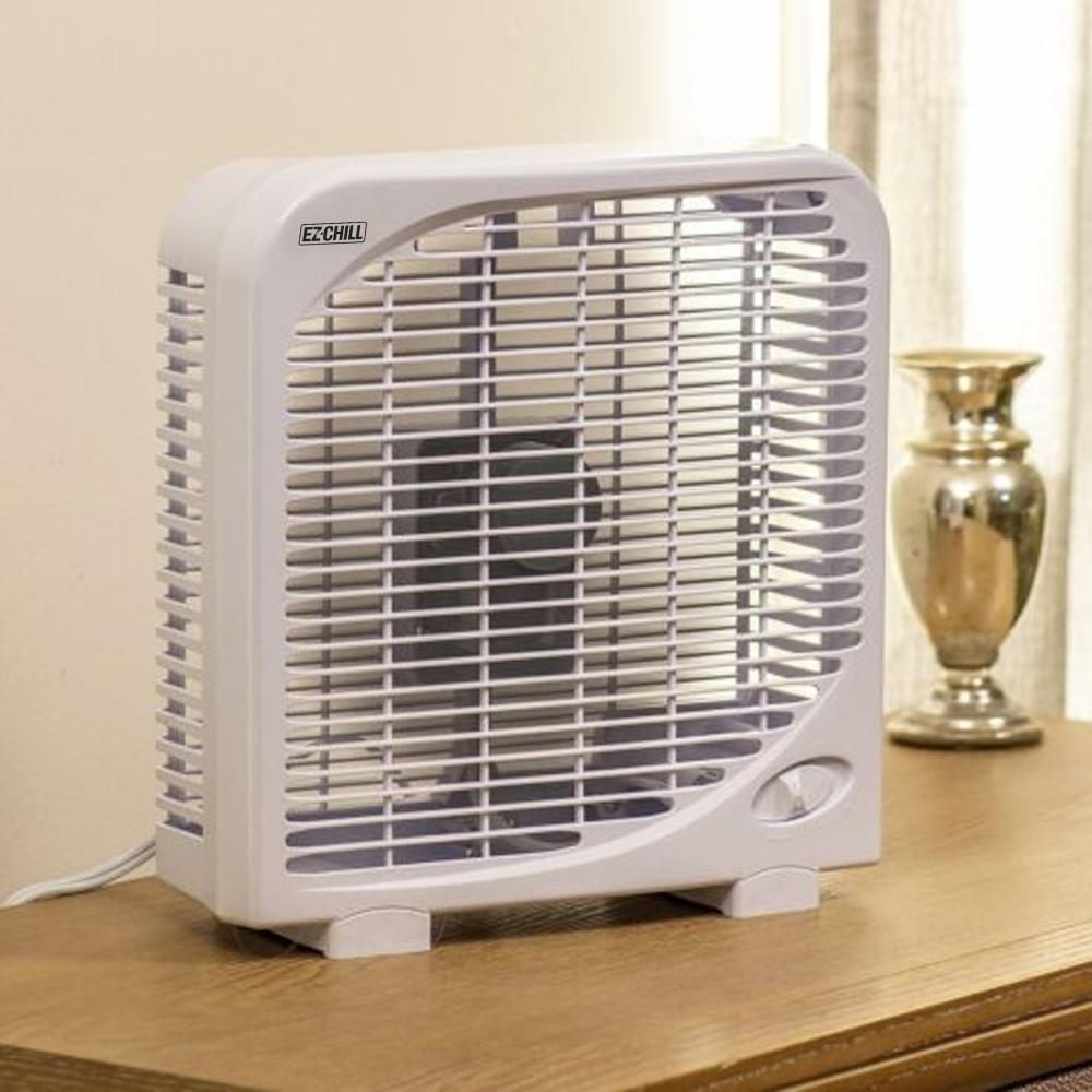 EZ CHILL EZ CHILL 9-inch 2-Speed Portable Box Desk Fan (01281) - White