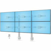StarTech.com Six-Monitor Desk Mount w/Crossbar, Up to 32-inch Computer Screens/Max 17.6lb Each, Dual Column, C-clamp/Grommet