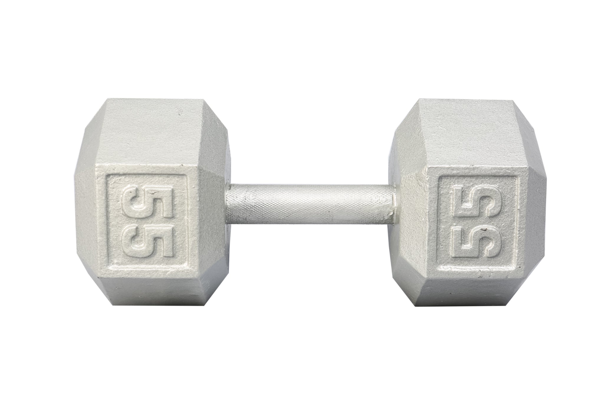 55 LB Cast Iron Hex Dumbbell