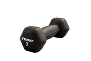 3 LB Neoprene Hexagon Fitbell with Cast Ergo Handle - Black