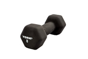 8 LB Neoprene Hexagon Fitbell with Cast Ergo Handle - Black