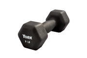 9 LB Neoprene Hexagon Fitbell with Cast Ergo Handle - Black