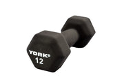 12 LB Neoprene Hexagon Fitbell with Cast Ergo Handle - Black