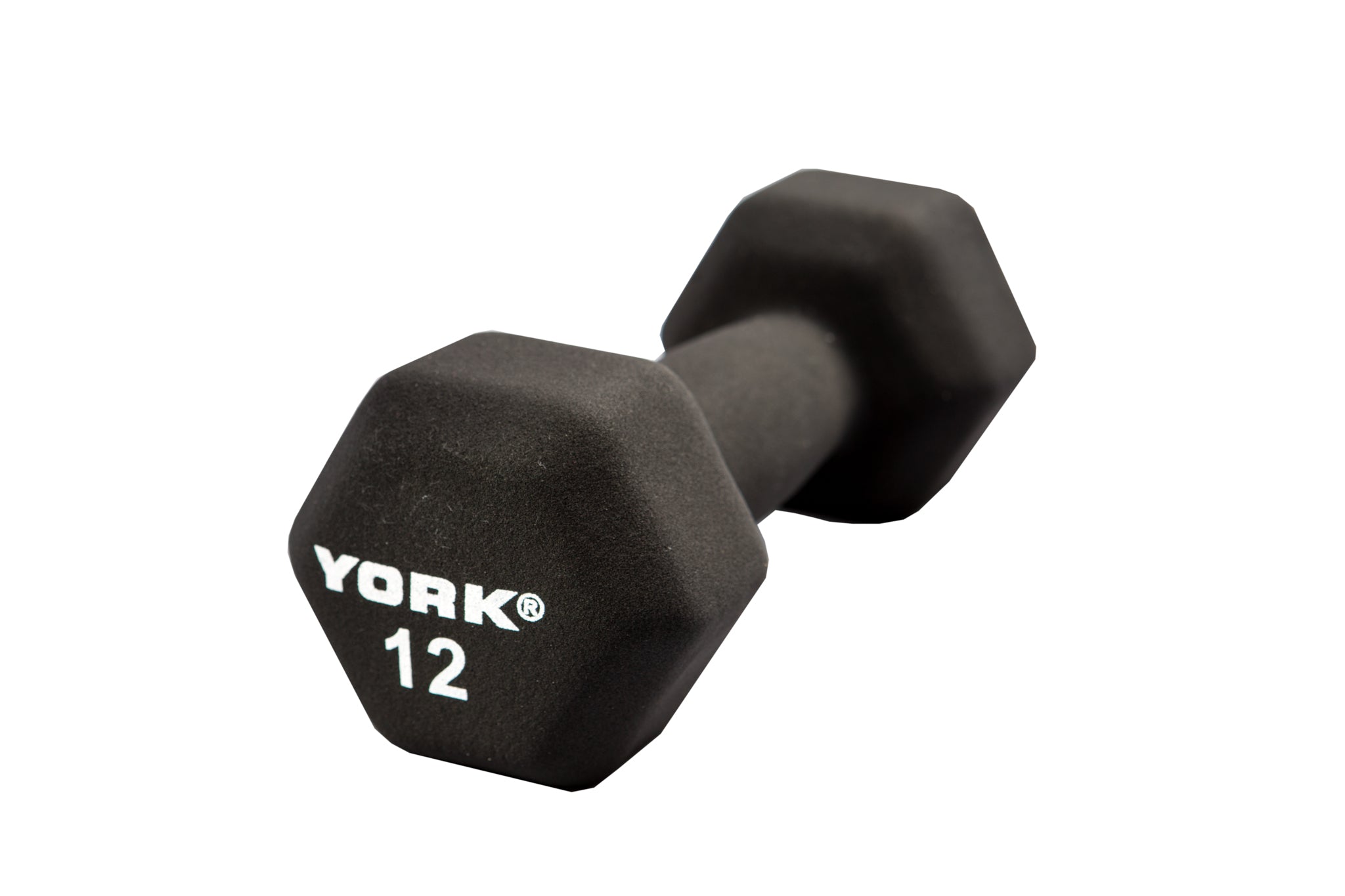 12 LB Neoprene Hexagon Fitbell with Cast Ergo Handle - Black