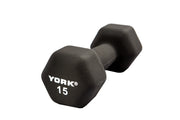 15 LB Neoprene Hexagon Fitbell with Cast Ergo Handle - Black