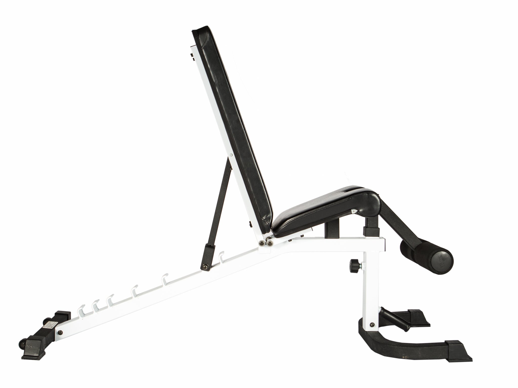 FTS Flex Bench with Foot Hold-down - White Frame/Black Upholstery