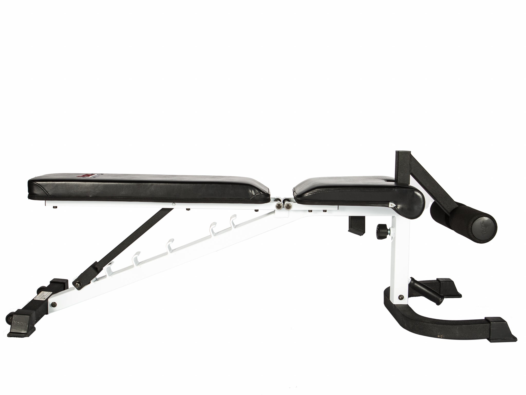 FTS Flex Bench with Foot Hold-down - White Frame/Black Upholstery