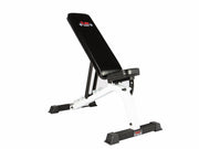 FTS Flat-to-Incline Adjustable Utility Bench Press - White Frame/Black Upholstery