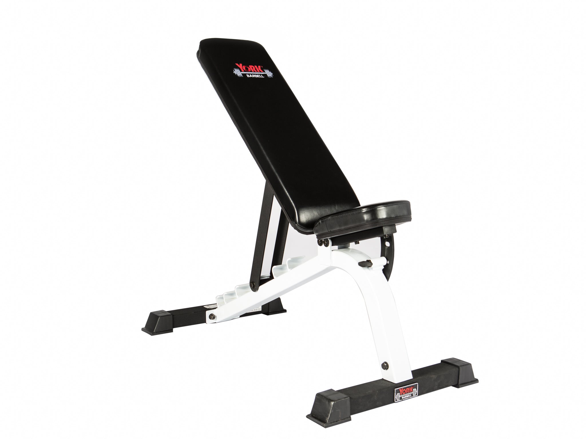 FTS Flat-to-Incline Adjustable Utility Bench Press - White Frame/Black Upholstery