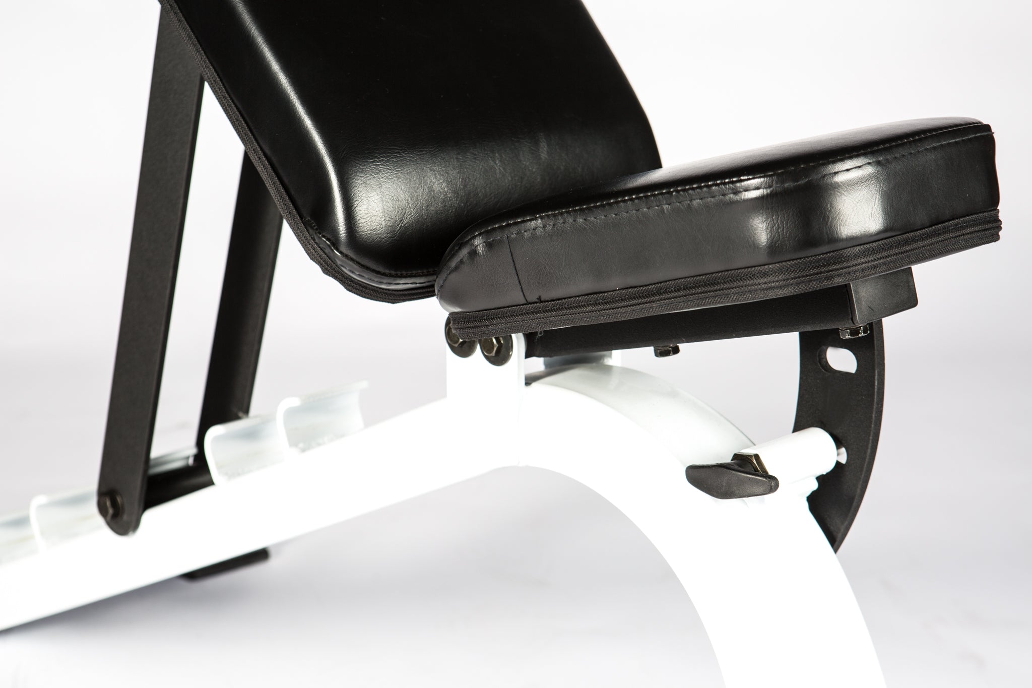 FTS Flat-to-Incline Adjustable Utility Bench Press - White Frame/Black Upholstery