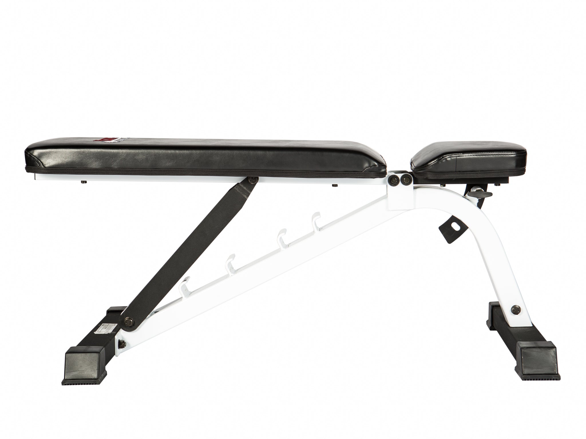 FTS Flat-to-Incline Adjustable Utility Bench Press - White Frame/Black Upholstery