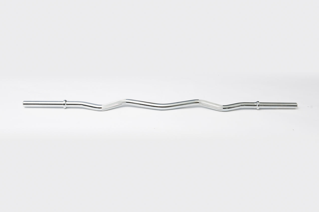 York Standard Chrome Curl Bar with Fixed Inner Collars