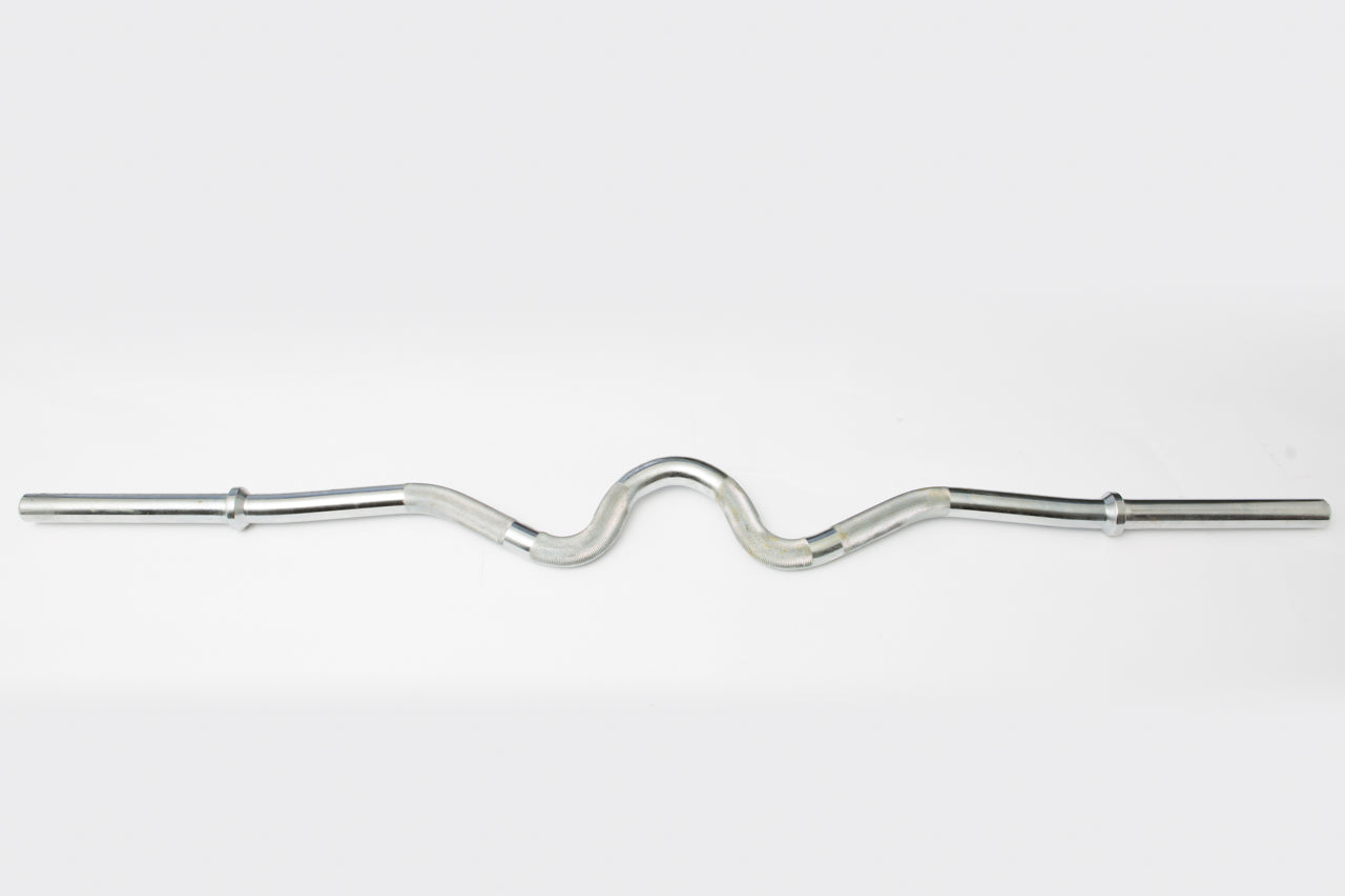 York Standard Chrome Super Curl Bar with Fixed Inner Collars