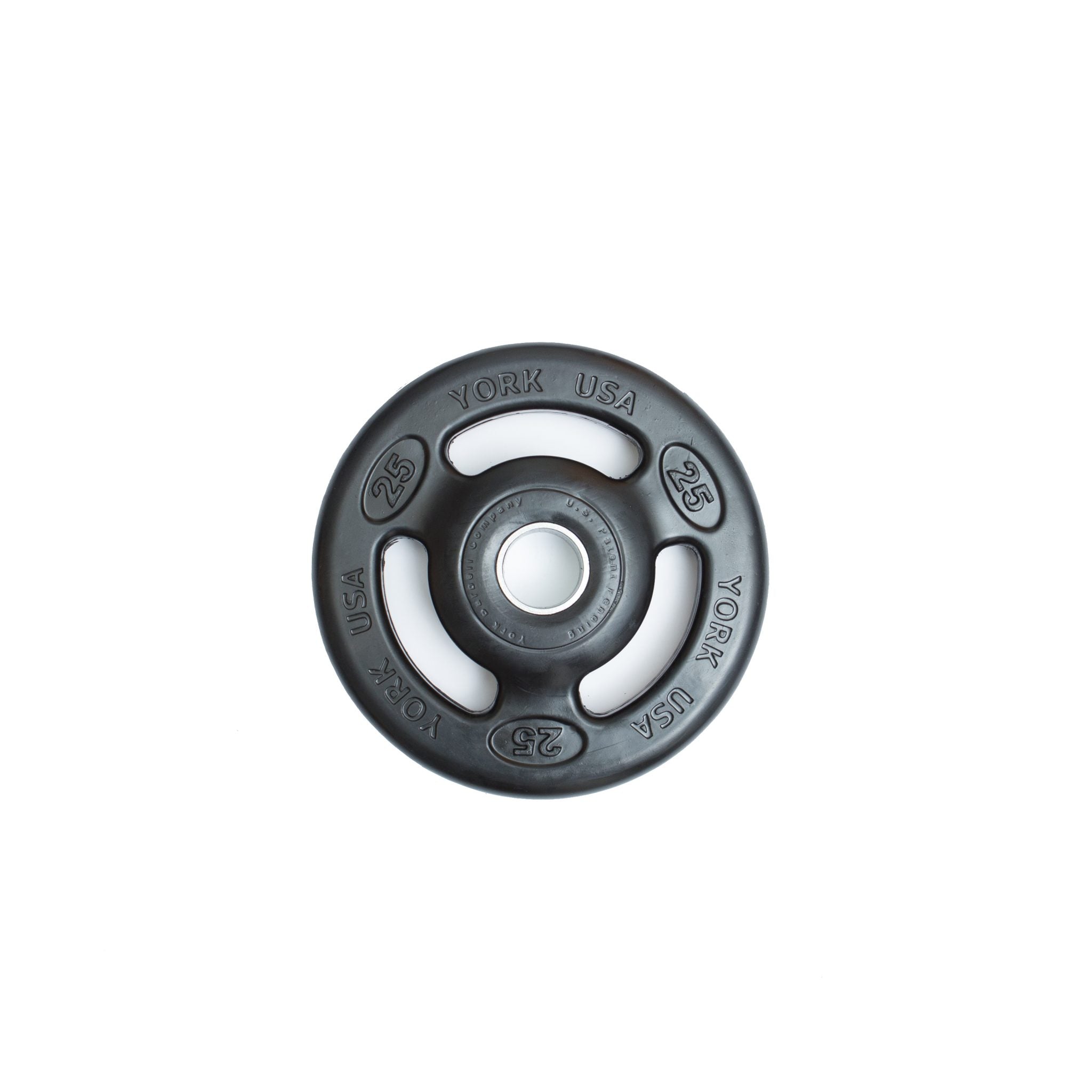 "ISO-GRIP" 25 LB Rubber Encased Steel Composite Olympic Grip Plate - Black