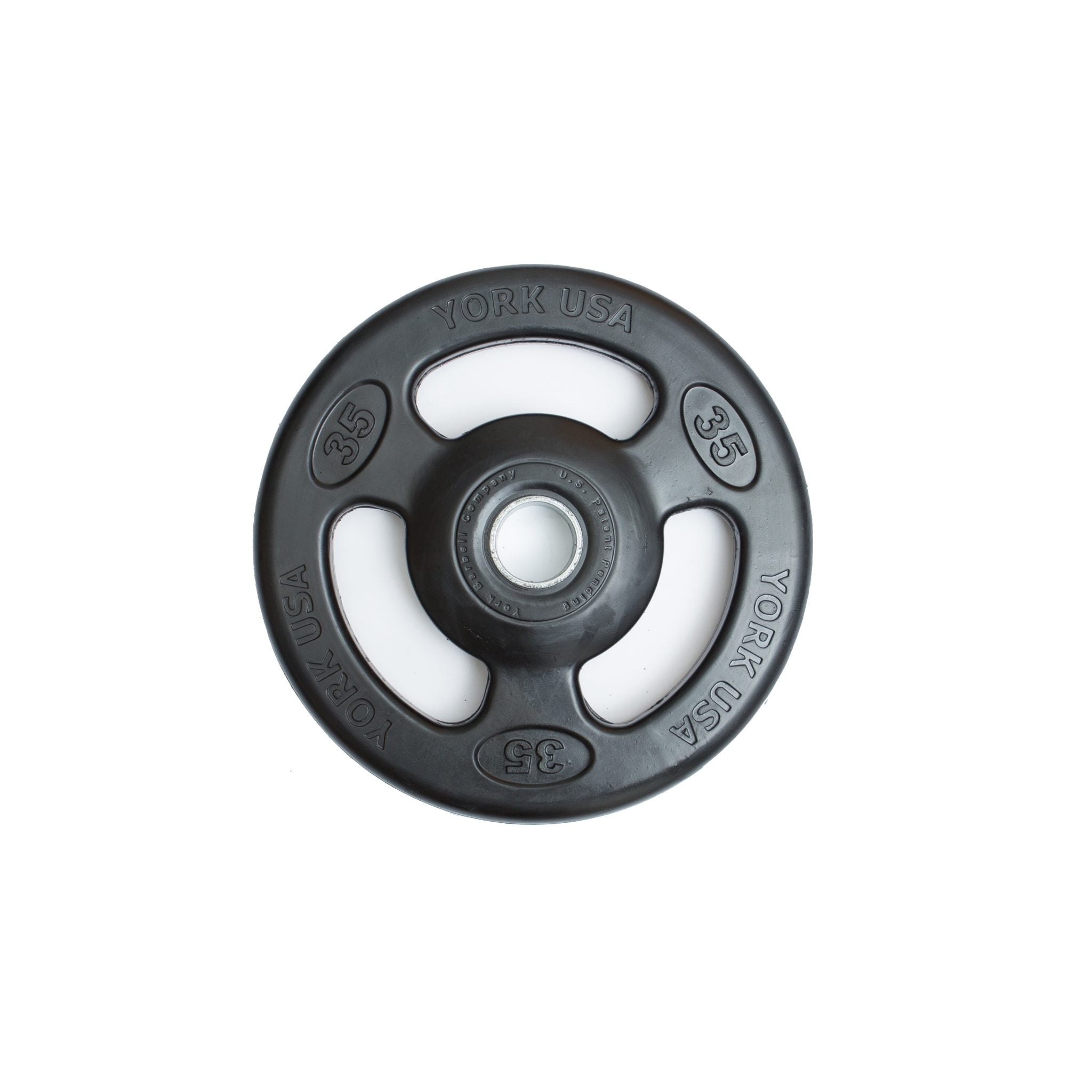 "ISO-GRIP" 35 LB Rubber Encased Steel Composite Olympic Grip Plate - Black