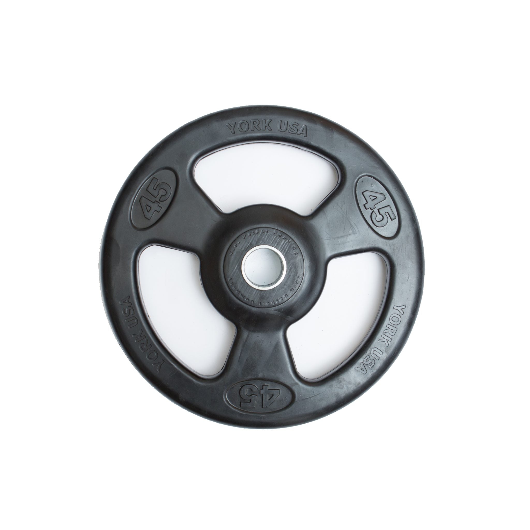 "ISO-GRIP" 45 LB Rubber Encased Steel Composite Olympic Grip Plate - Black
