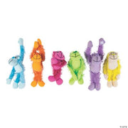 Plush Neon Long Armed Gorillas - 12 Pieces