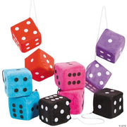 Soft Plush Hanging Dice - 12 Pieces