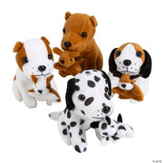 Plush Dogs Holding Puppy - 12 Pieces