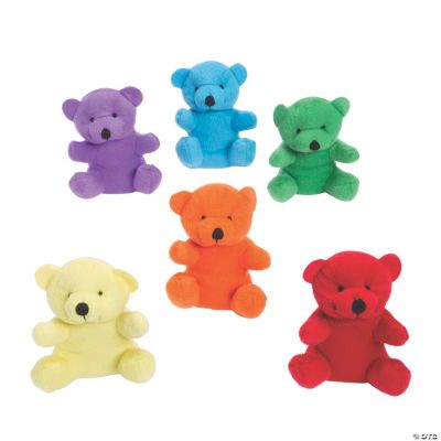 Primary Plush Bears - 12 Pieces