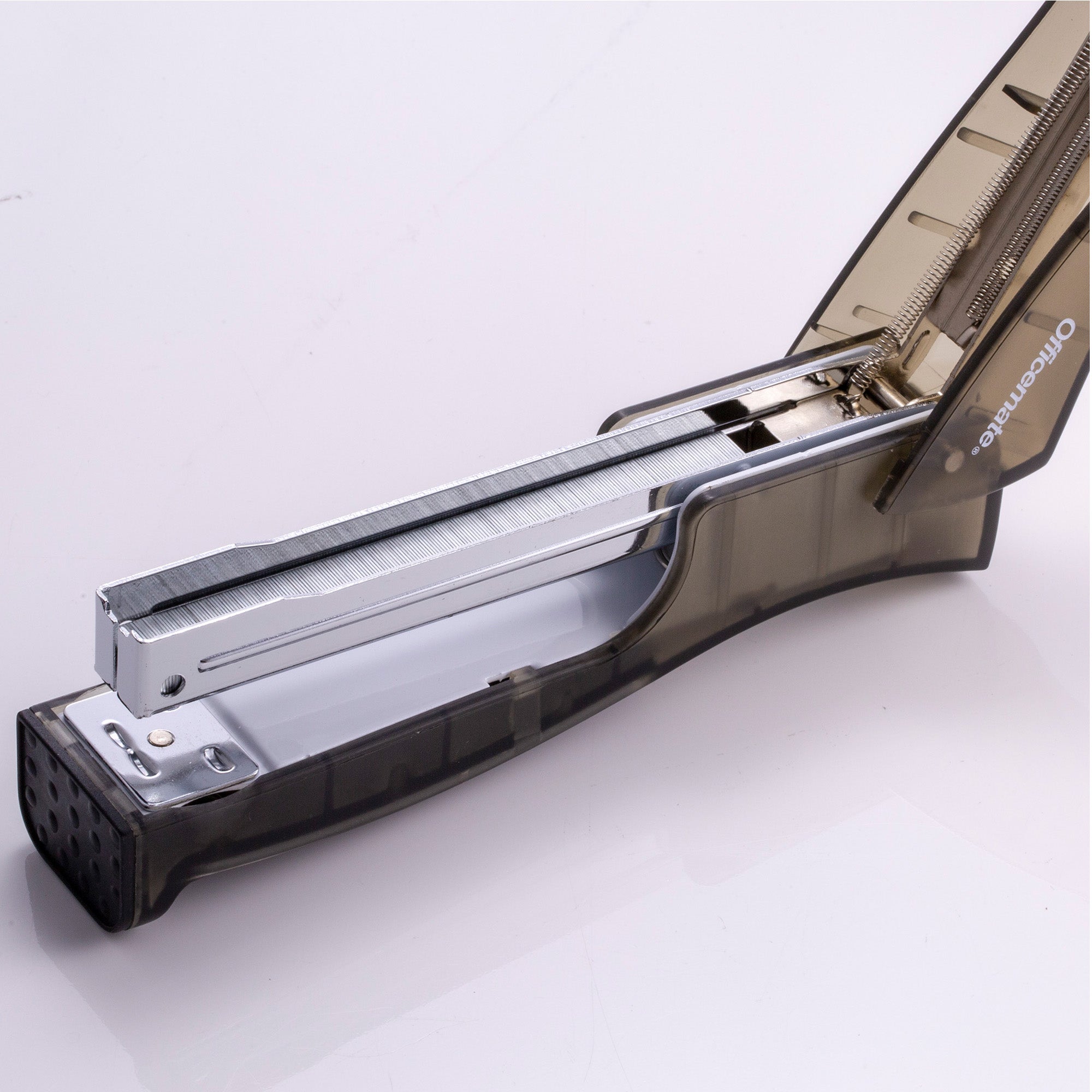 Full-Strip Plastic Transparent Stand-Up Stapler, Black