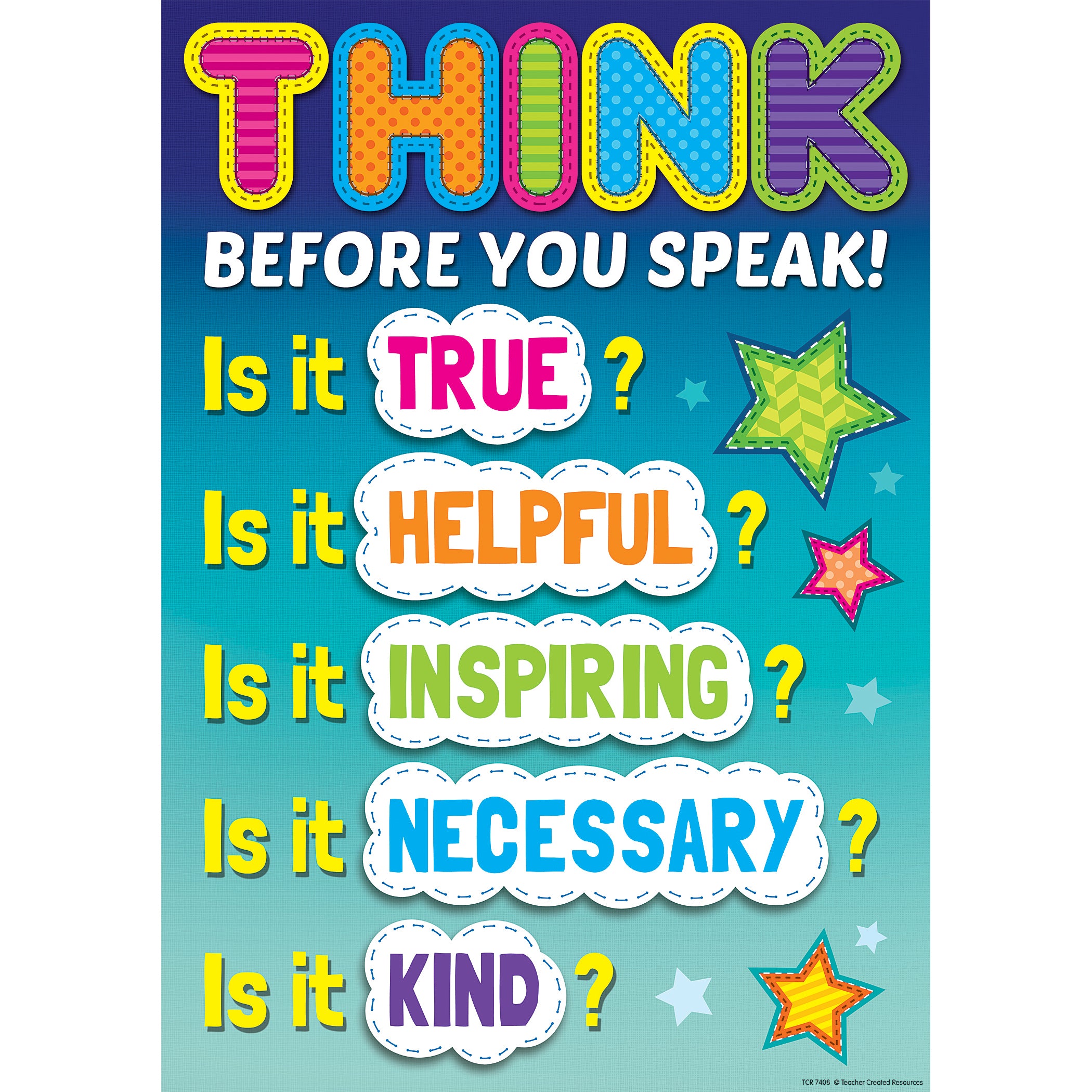 Think Before You Speak Positive Poster