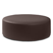 Jaxx Candler Round Couch Ottoman – Oversized Giant Coffee Table Ottoman - Versatile Firm Foam Construction - Kid Safe with Removable Cover, 44”, Premium Faux Leather, Chocolate