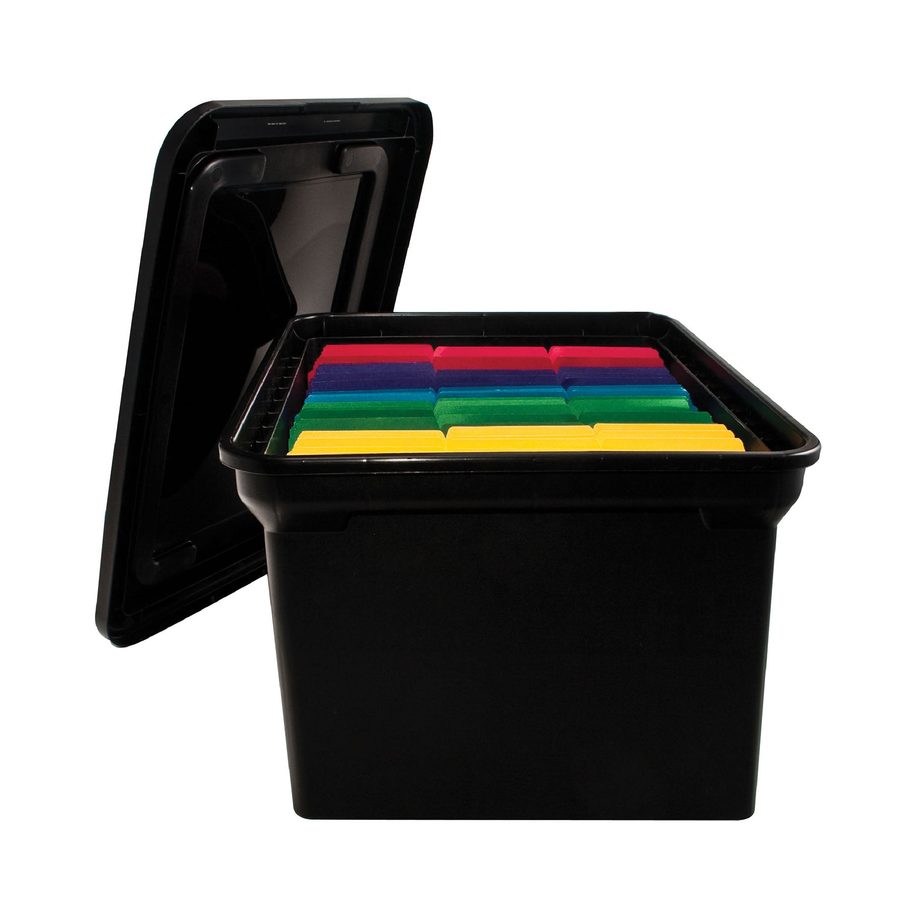 File Tote with Lid, Black