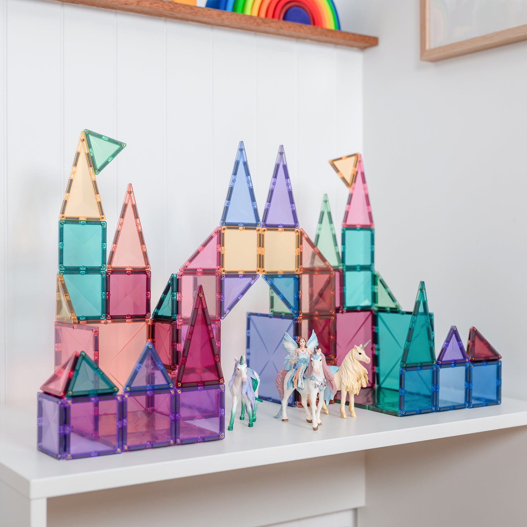Magnetic Tiles Pastel Starter Pack, 64 Pieces